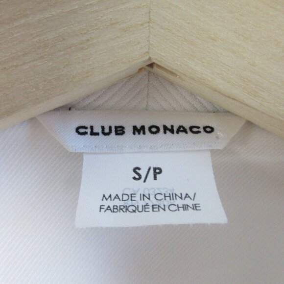 Club Monaco Tie Waist Blazer Women S White Open Front Ribbed Jacket Texture 442 - Picture 3 of 13